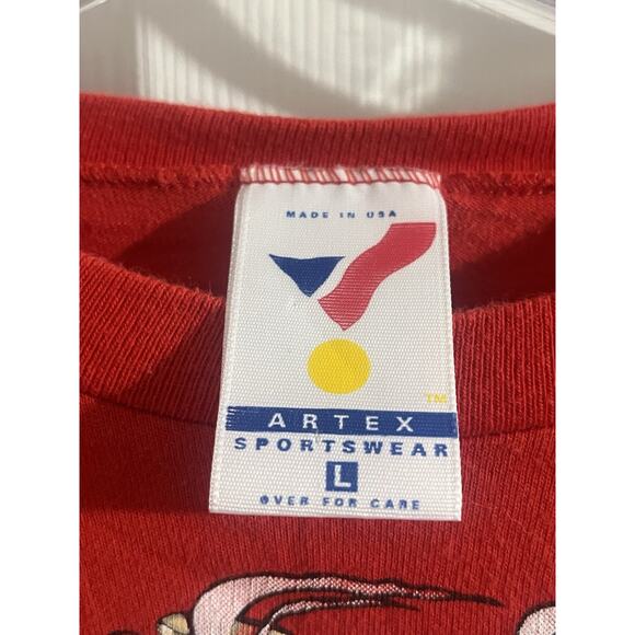 Vintage Tasmanian Devil OSU Shirt Sz L Red Ohio State 90’s NCAA Big Ten - Picture 3 of 6